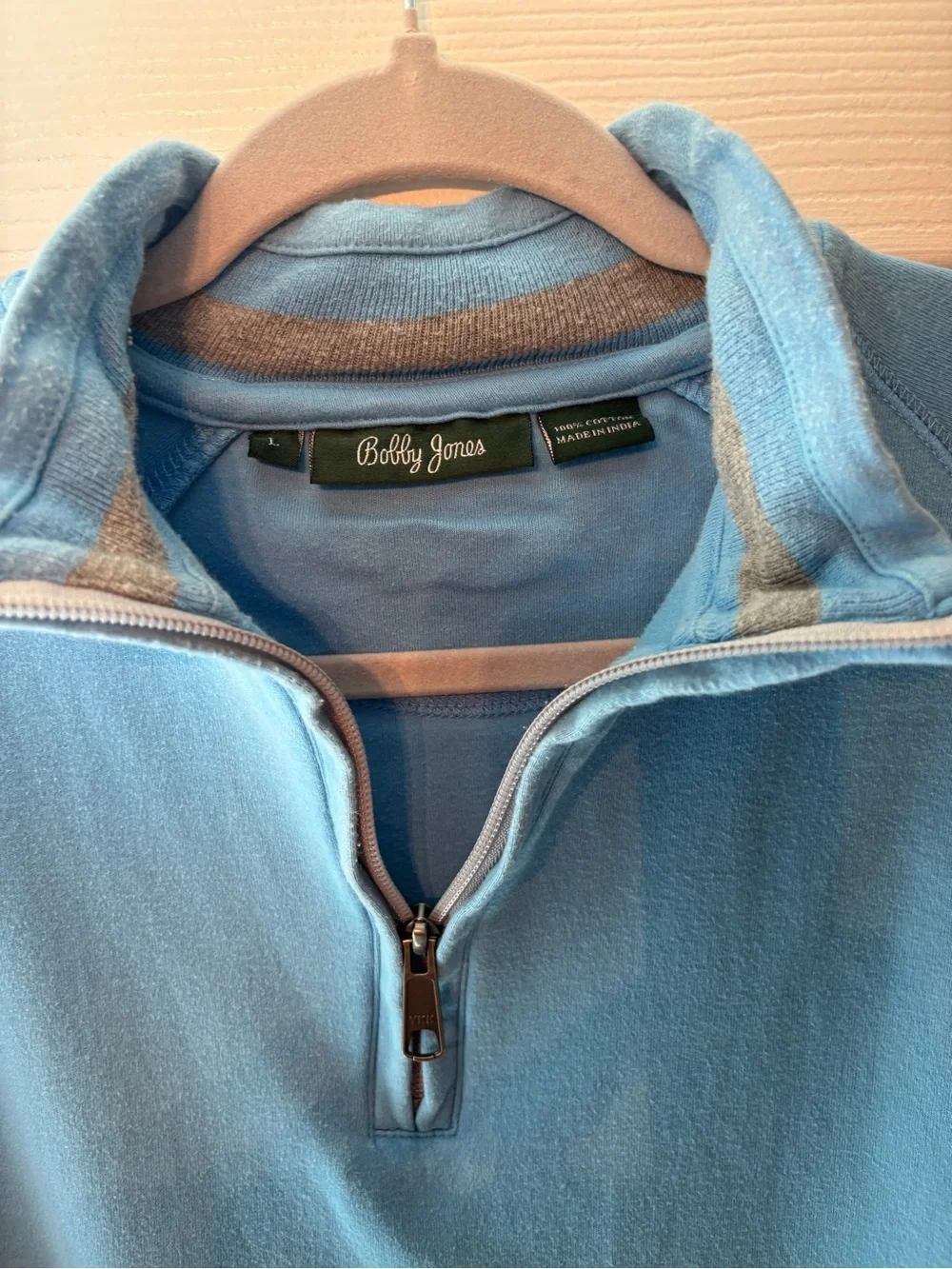 Bobby Jones Powder Blue Half-Zip Sweater